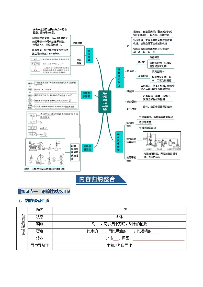 第二章 海水中的重要元素——钠和氯(复习讲义)(原卷版)第2页