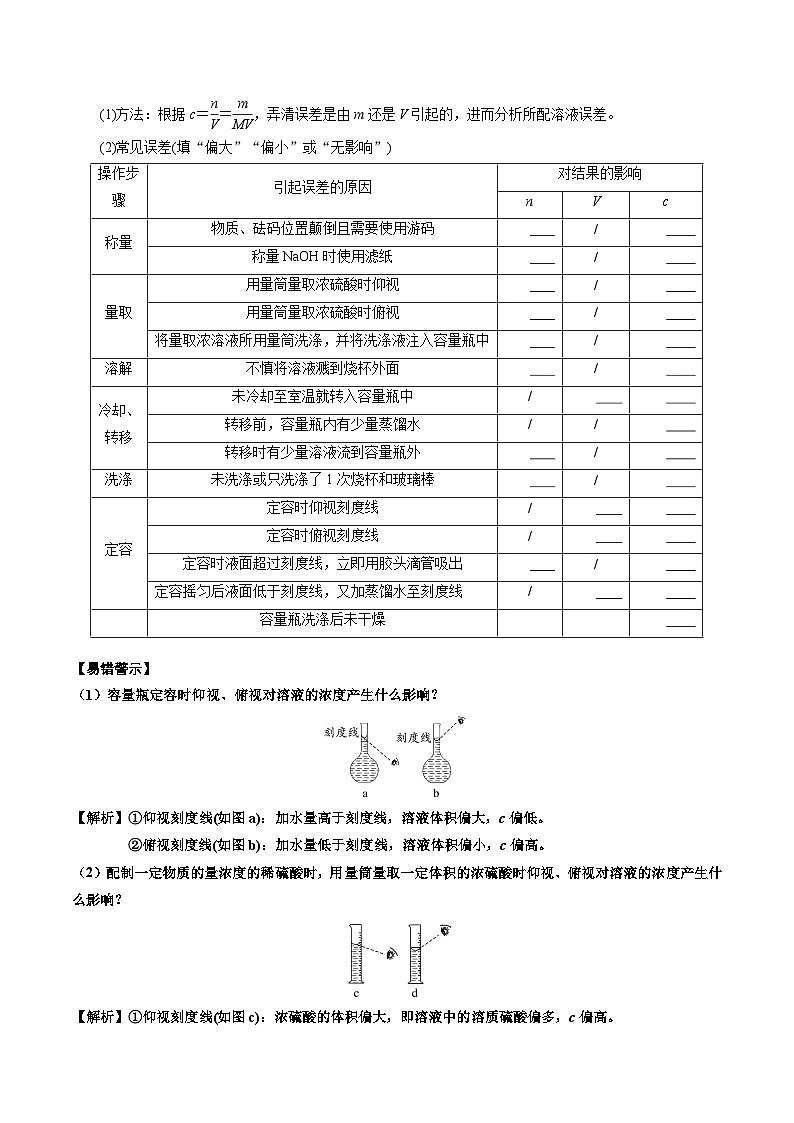 实验活动1 配制一定物质的量浓度的溶液(同步讲义)(原卷版)第3页