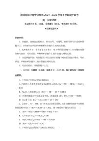 湖北省部分高中协作体2024-2025学年高一下学期4月期中联考化学试卷（含解析）