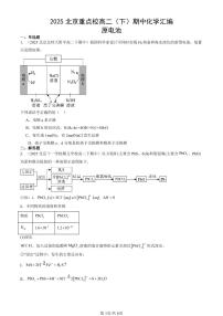 2025北京重点校高二（下）期中化学汇编：原电池
