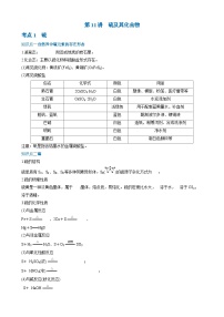【精准备考】（2019人教版）2026年高考化学一轮复习（知识点梳理+真题挑战） 第11讲　硫及其化合物