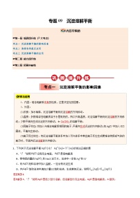 【03-暑假培优练】专题09 沉淀溶解平衡 (教师版)-2025年高二化学暑假衔接讲练 (人教版)