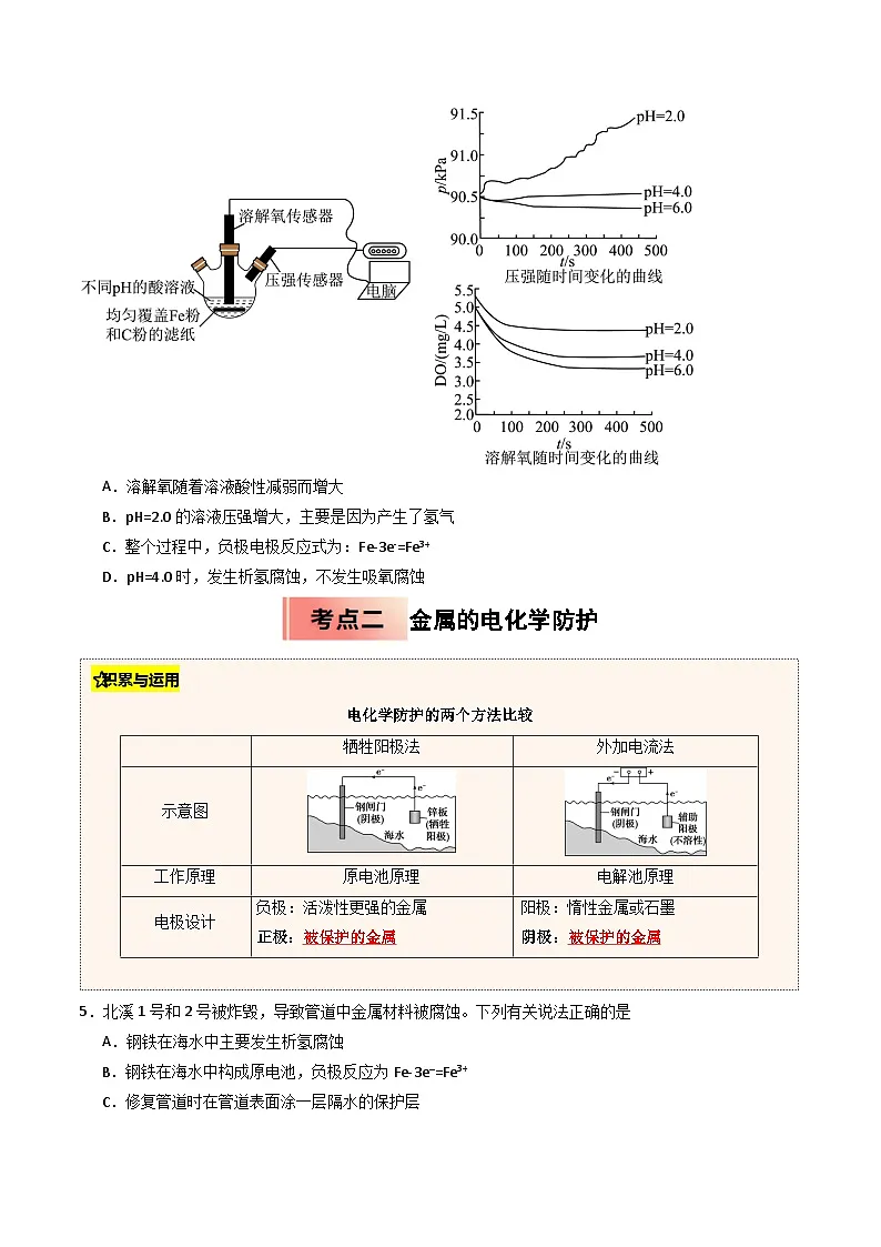 【03-暑假培优练】专题12 金属的腐蚀与防护 电化学综合 (学生版)-2025年高二化学暑假衔接讲练 (人教版)第3页