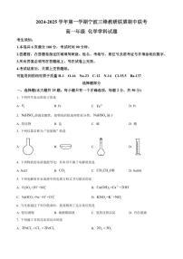 浙江省宁波市三锋教研联盟2024-2025学年高一上学期11月期中联考化学试题含答案