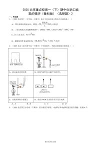 2025北京重点校高一（下）期中化学汇编：氮的循环（鲁科版）（选择题）2