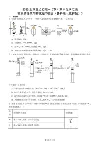2025北京重点校高一(下)期中化学汇编:物质的性质与转化章节综合(鲁科版(选择题)3