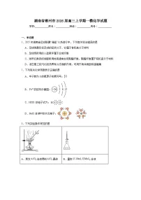 2025-2026学年湖南省郴州市高三上学期一模化学试题(附答案解析)