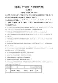 化学-河南省郑州市十校2024-2025学年高一上学期期中联考试题及答案