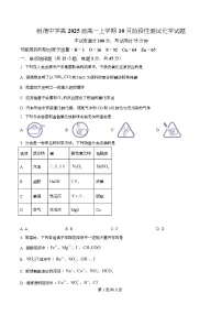 四川省成都市树德中学2025-2026学年高一上学期10月月考化学试卷(Word版附解析)