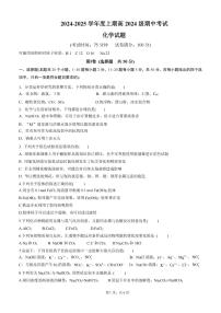 四川省成都市第七中学2024-2025学年高一上学期期中考试化学试卷含答案