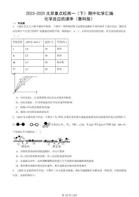 2023-2025北京重点校高一(下)期中化学汇编:化学反应的速率(鲁科版)