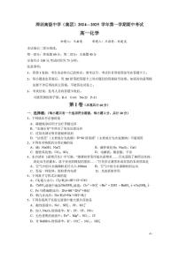 广东省深圳市高级中学2024-2025学年高一上学期期中化学试卷