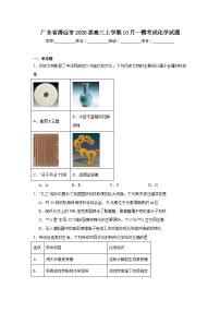 2025-2026学年广东省清远市高三上学期10月一模考试化学试题（附答案解析）