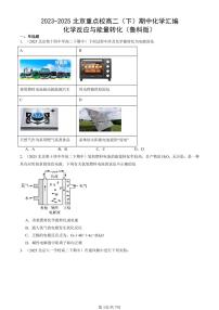 2023-2025北京重点校高二（下）期中化学汇编：化学反应与能量转化（鲁科版）