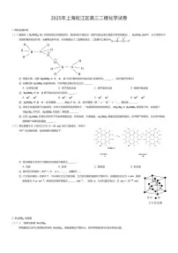 2025年上海松江区高三二模化学试卷(有答案解析)