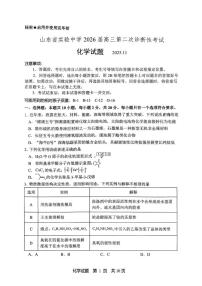 山东省实验中学2025-2026学年高三上学期第二次诊断性考试化学试题（含答案）
