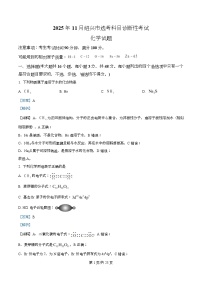 浙江省绍兴市2025-2026学年高三上学期11月选考科目诊断性考试（一模）化学试题（Word版附解析）