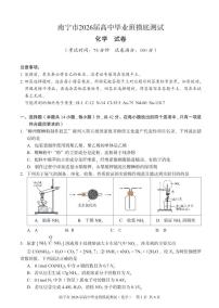 广西省南宁市2026届高中毕业班上学期10月摸底测试化学试卷（含答案）