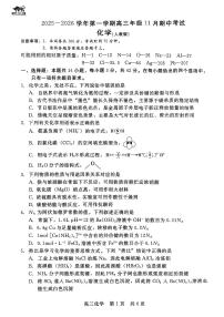 河北省2025-2026学年高三上学期11月期中化学试题