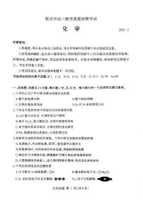 山东省临沂市2026届高三上学期期中教学质量检测考试 化学试题+答案