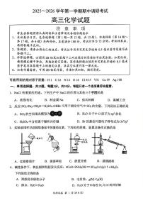 江苏连云港2026届高三上学期11月期中化学试题（含答案）