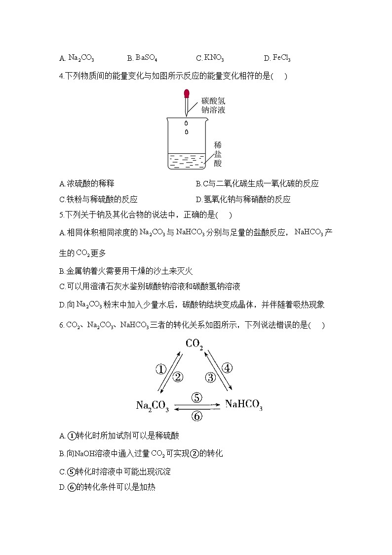 2.1.3 碳酸钠和碳酸氢钠 焰色试验——高一化学人教版(2019)必修一精品同步分层练第3页