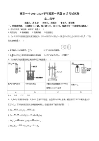 江苏省南京市第一中学2024-2025学年高二上学期10月月考+化学试卷