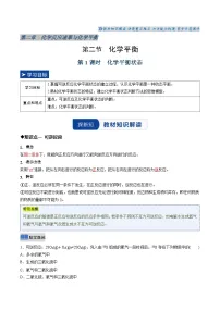 高中化学人教版 (2019)选择性必修1化学平衡第一课时导学案