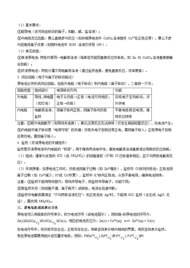 第一节 原电池(原卷版)高二化学同步备课系列(人教版2019选择性必修1)【2025-2026】高二化学同步备课学案(人教版2019选择性必修1)第2页