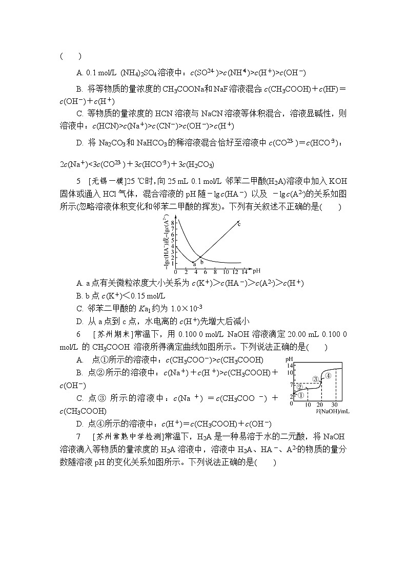重难提优4 溶液中离子浓度大小的比较 练习(含答案)2025-2026学年高中化学苏教版选择性必修1第2页