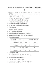 四川省成都市成华区某校2025-2026学年高一上学期期中化学试卷