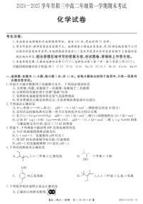 安徽省阜阳市第三中学2024-2025学年高二上学期1月期末考试 化学试题