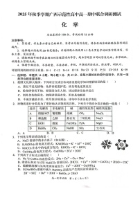 广西示范性高中2025-2026学年高一上学期11月期中考试化学试卷