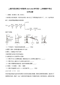 上海市浦东新区六校联考2025-2026学年高一上学期期中考试化学试卷(含答案)