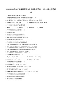 2025-2026学年广东省深圳市宝安区沙井中学高一（上）期中化学试卷-自定义类型