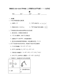 2025-2026学年海南省高三上学期学业水平诊断（一）化学试题（附答案解析）