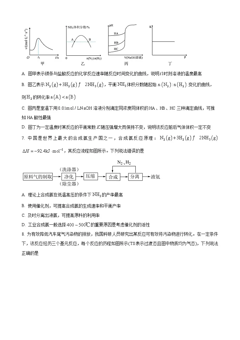 安徽省合肥八中2024-2025学年高二上学期1月期末化学试题 Word版无答案第3页