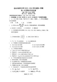 江苏省扬州市新华中学2025-2026学年高一上学期11月期中化学试题
