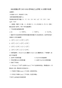 河北省衡水市2025-2026学年高二上学期10月期中考试化学试卷（学生版）