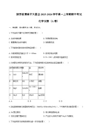 陕西省渭南市大荔县2025-2026学年高一上学期期中考试化学试卷（A卷）（含答案）