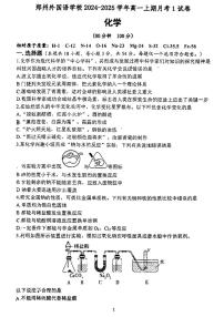 河南省郑州市外国语学校2024-2025学年高一上学期月考1化学试题