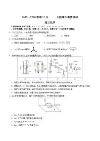 江苏省南京市七校联合体2026届高三上学期10月学情调研试题 化学 Word版含答案