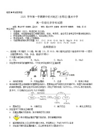 浙江省杭州重点中学2025-2026学年高一上学期11月期中考试化学试卷