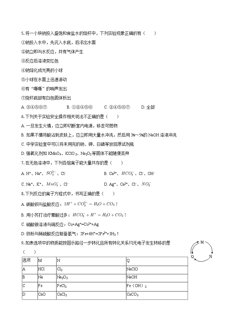 重庆市名校联盟2025-2026学年高一上学期11月期中联考 化学试题(含答案)第2页