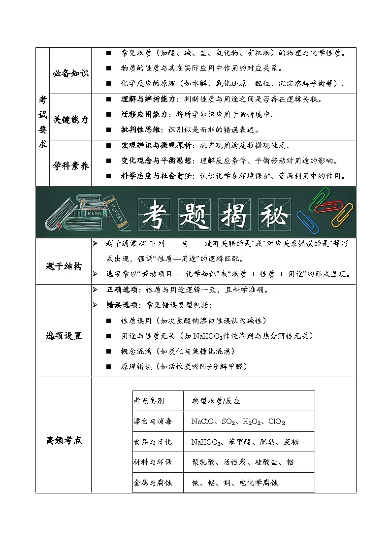 专题04 物质性质与用途(解析版)第2页