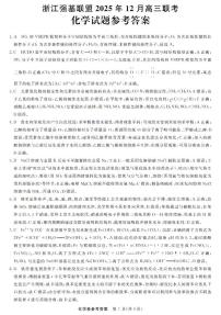 浙江省强基联盟2025-2026学年高三上学期12月联考化学试题（PDF版附解析）