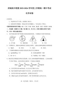 辽宁省大连市滨城高中联盟2025-2026学年上学期高一化学期中考试试卷（含答案及解析）含答案解析