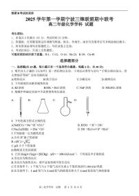 浙江省宁波三锋联盟2025-2026学年高二上学期11月期中联考化学试题（PDF版附答案）