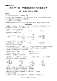 浙江省丽水发展共同体2025-2026学年高一上学期11月期中化学试卷（含答案）