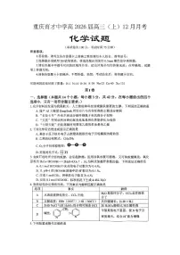 重庆育才中学高2026届高三（上）12月月考化学试卷+答案